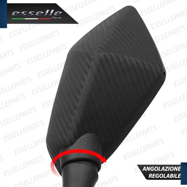 Coppia Specchietti Retrovisori Carbon Look Universali per Malaguti