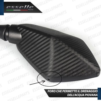 Coppia Specchietti Retrovisori Carbon Look Universali per  moto,motorini,scooter Yamaha