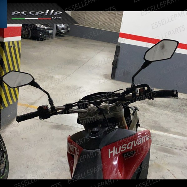 Coppia Specchietti Retrovisori Neri Universali per moto,motorini,scooter Ducati