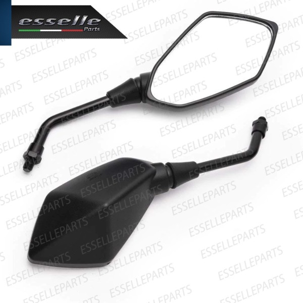 Coppia Specchietti Retrovisori Neri Universali per moto,motorini,scooter Kawasaki