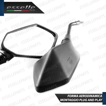Coppia Specchietti Retrovisori Neri Universali per moto,motorini,scooter Kymco