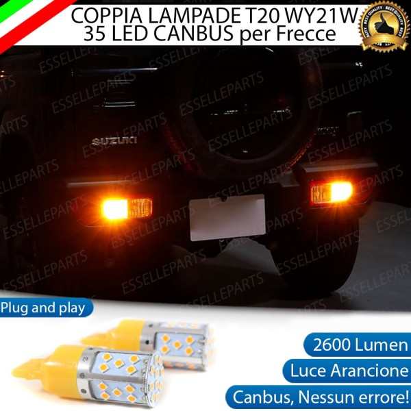 Coppia Lampade T20 WY21W 35 LED CANBUS PER FRECCE DIREZIONALI POSTERIORI PER SUZUKI JIMNY III