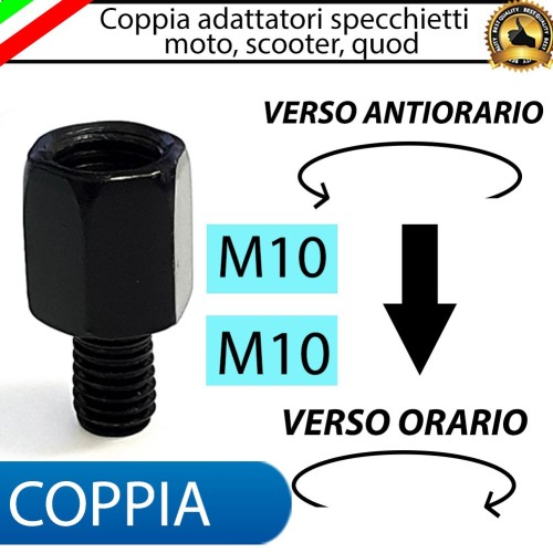COPPIA ADATTATORI M10-M10 ANTIORARIO-ORARIO