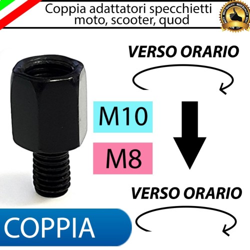 Adattatori per specchietti da 10mm senso orario a 8mm