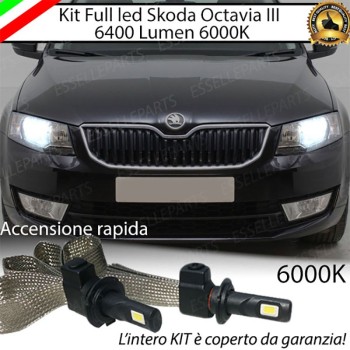 Kit Full LED H7 6400 Lumen 6000K Anabbaglianti SKODA OOctavia 3 5E Pre-Restyling