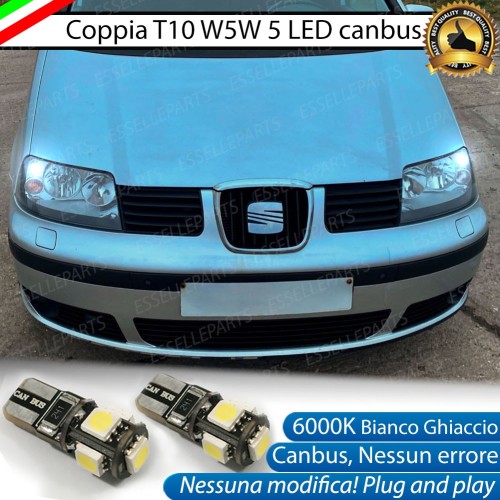 Coppia Lampade T10 W5W 5 LED Canbus 6000K bianco Seat Alhambra 7MS