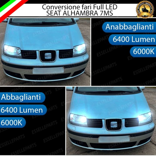 Conversione Fari Full LED 6000K bianco Seat Alhambra 7MS con fari a parabola doppia