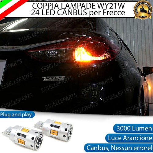 Coppia Lampade T20 WY21W 24 LED CANBUS 3.0 PER FRECCE DIREZIONALI POSTERIORI MAZDA 6 III