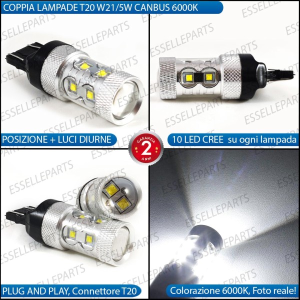 Luci DIURNE T20 Led Canbus MERCEDES CLASSE X Luce Bianca No Error