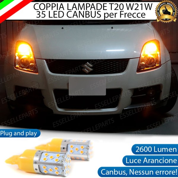 Coppia Lampade T20 WY21W 35 LED CANBUS PER FRECCE DIREZIONALI Anteriori PER SUZUKI SWIFT IV