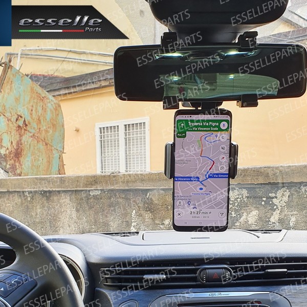 Supporto Porta Cellulare Smartphone per Specchietto Retrovisore Universale