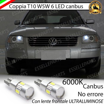 Luci posizione T10 W5W 6 LED 6000K VW Passat B5 Dal 2001