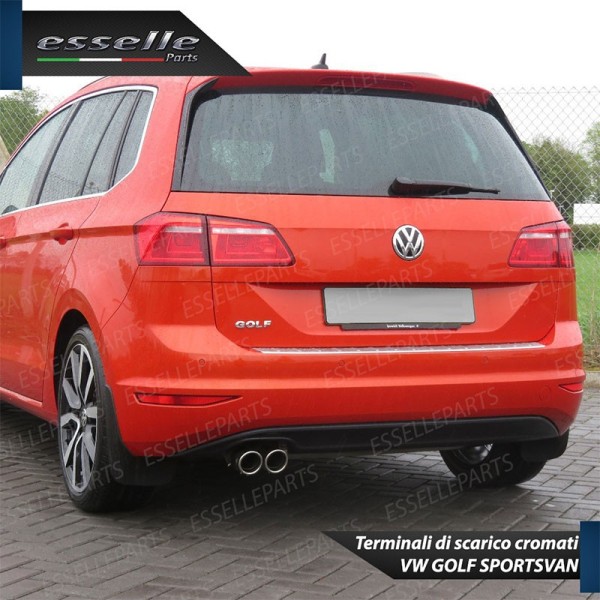Terminale Di Scarico Cromato Finalino per Vw Golf Sportsvan
