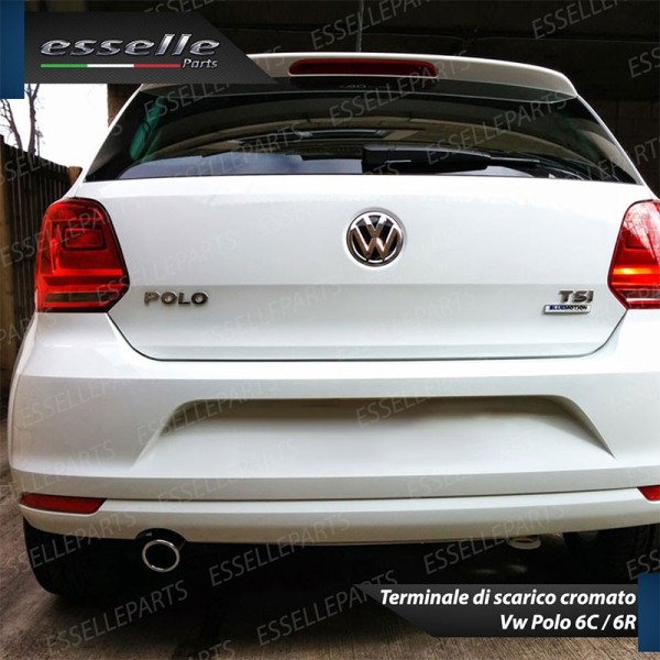 Terminale di scarico cromato INOX per VW POLO 6R 6C