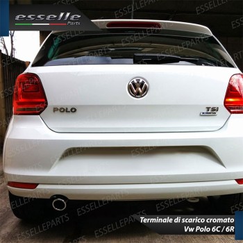Terminale di scarico cromato INOX per VW POLO 6R 6C