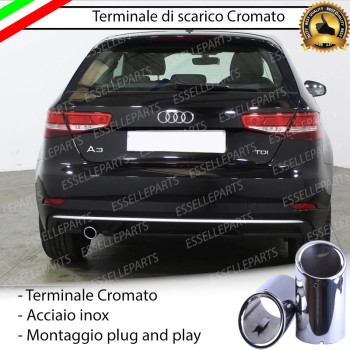 Terminale Di Scarico Cromato Finalino per Audi A3 8V