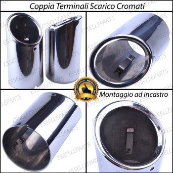 Terminali di scarico Cromati per Audi A3 8V Restyling