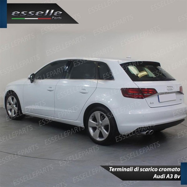 Terminali di scarico Cromati per Audi A3 8V Restyling