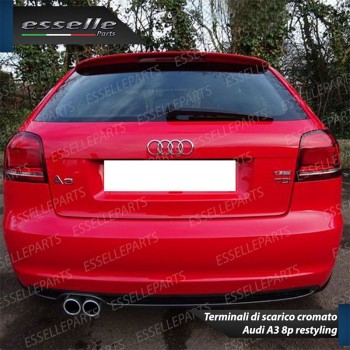 Terminali di scarico Cromati per Audi A3 8P 8PA Restyling