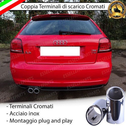 Terminali di scarico Cromati per Audi A3 8P 8PA Restyling