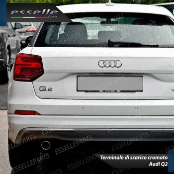 Terminale Di Scarico Cromato Marmitta Finalino per Audi Q2