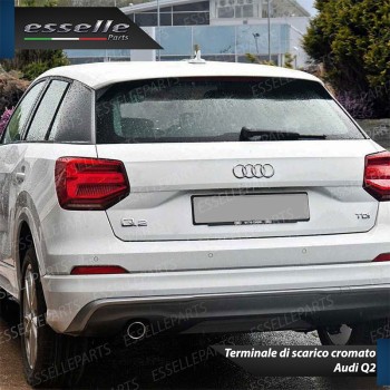 Terminale Di Scarico Cromato Marmitta Finalino per Audi Q2