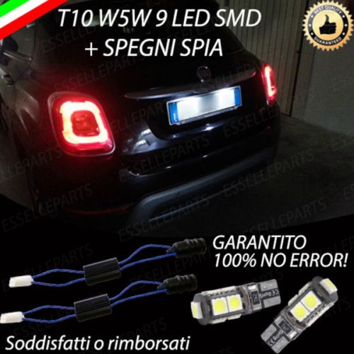 Coppia Luci Targa 9 LED Per Fiat 500L Canbus 6000K Bianco Ghiaccio No Error