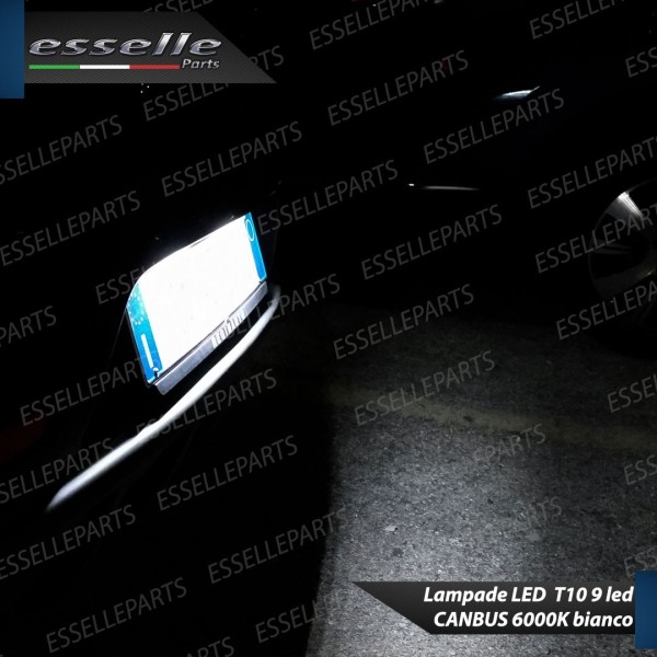 Coppia Luci Targa T10 W5W 9 LED canbus 6000K Bianco per Alfa Romeo 166 Restyling