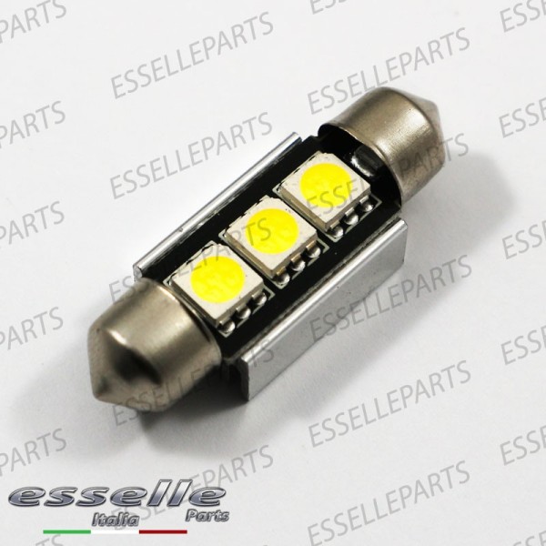 Coppia lampade siluro 3 LED Luci Targa Canbus 6000K bianco ghiaccio per Audi A6 C6 Dal 2009