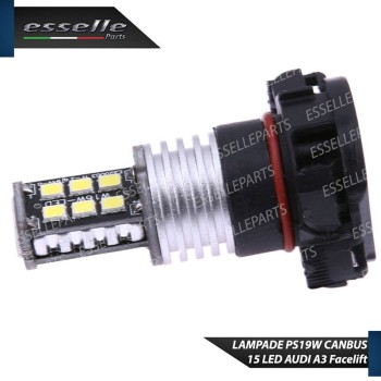 Coppia lampade PS19W Luci diurne DRL da 15 LED 6000K Bianco Audi A3 8P Restyling