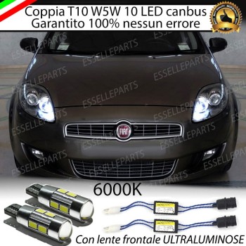 Coppia Luci Di Posizione 10 LED Per Fiat Bravo MK2 Canbus 6000K Bianco Ghiaccio