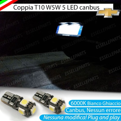 Luci Targa 5 LED Per Chevrolet Volt Canbus 6000K Bianco