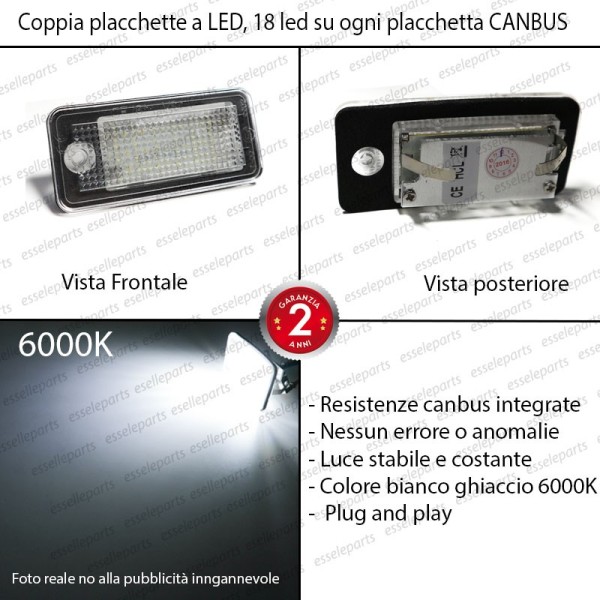Conversione LED Luci diurne DRL + Placchette LED Targa Audi A3 8P restyling