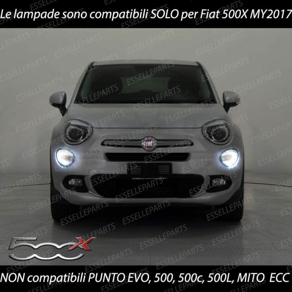Coppia Lampade T20 W21W da 15 LED 6000K Canbus Luci diurne DRL Fiat 500X Dal 2017