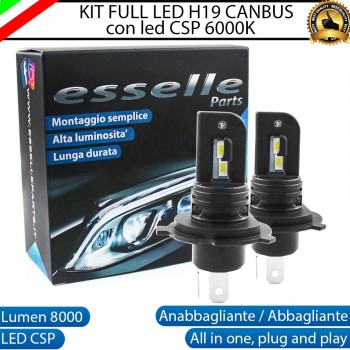 Kit FULL LED H19 ULTRA COMPATTA 8000 LUMEN Canbus 6000K Bianco Ghiaccio