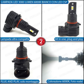 Lampada SINGOLA LED H10 ULTRA COMPATTA 3000 LUMEN Canbus 6000K Bianco Ghiaccio