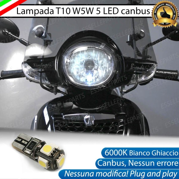 Luce posizione T10 5 LED Canbus Aprilia Scarabeo 125 2011-2016 i.e.