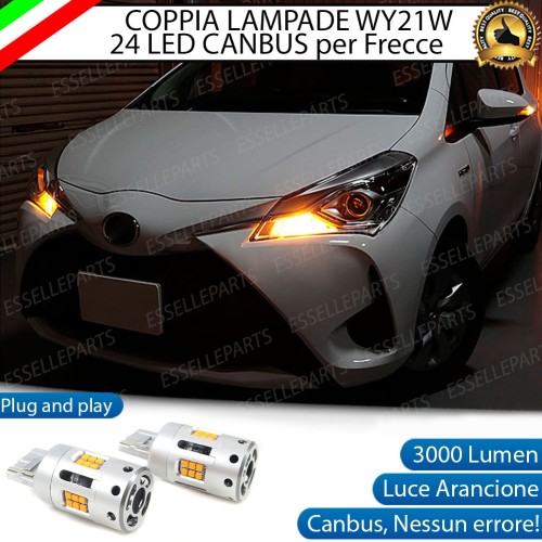 Coppia Frecce Anteriori WY21W T20 24 LED Canbus 3.0 Toyota Yaris MK3 Dal 2017