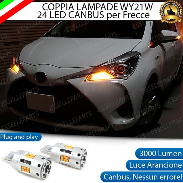 Coppia Frecce Anteriori WY21W T20 24 LED Canbus 3.0 Toyota Yaris MK3 Dal 2017