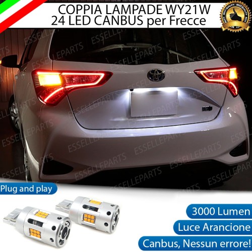 Coppia Frecce Posteriori WY21W T20 24 LED Canbus 3.0 Toyota Yaris MK3 Dal 2017