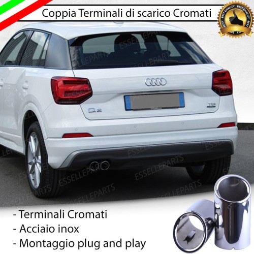 Terminali di scarico Cromati Marmitta Finalino per Audi Q2
