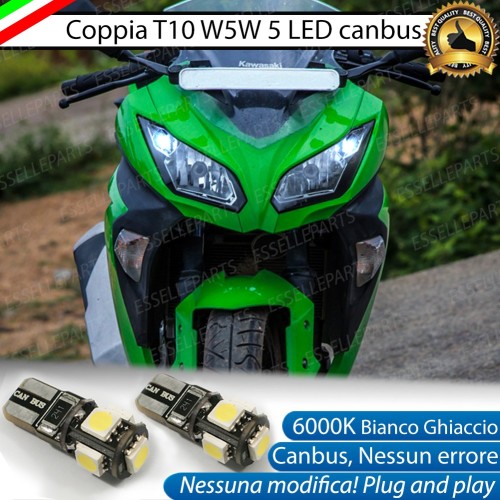 Luci posizione T10 5 LED Canbus per KAWASAKI Ninja 300 2012-2016 ABS