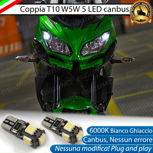 Luci posizione T10 5 LED Canbus per KAWASAKI Versys 650 2015-2016 Grand Tourer ABS