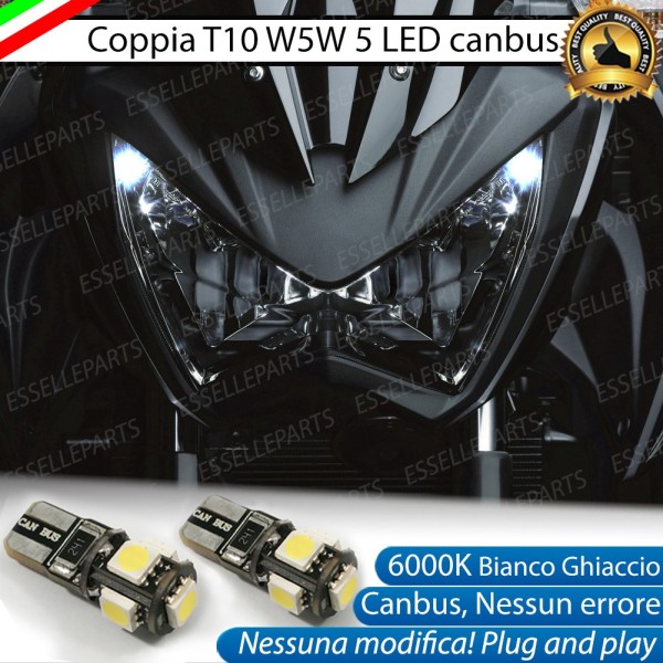 Luci posizione T10 5 LED Canbus per KAWASAKI Z 300 2015-2016 ABS