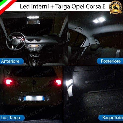 Kit LED Interni + LED Targa Per Opel Corsa E 6000K Canbus