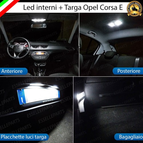 LED Interni + Placchette Targa LED Per Opel Corsa E 6000K
