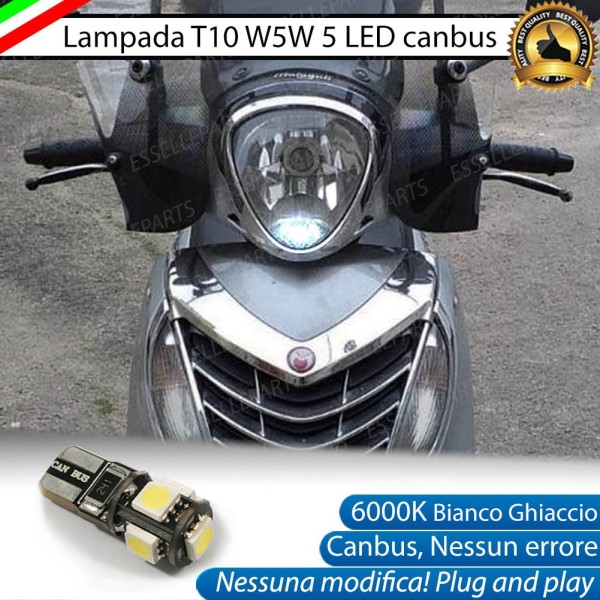 Luce posizione T10 5 LED Canbus per MALAGUTI Centro 50 1999-2001 SL