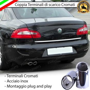 Terminale di scarico cromato MARMITTA FINALINO CROMATO INOX SKODA SUPERB II Terminale di scarico cromato MARMITTA FINALINO CROMATO INOX SKODA SUPERB II