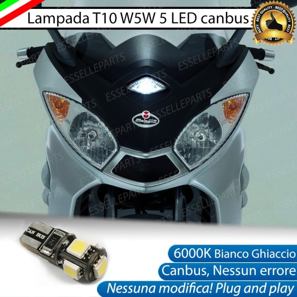 Luce posizione T10 5 LED Canbus per MALAGUTI Spider Max 500 2004-2007 GT