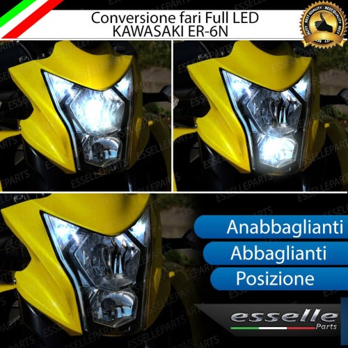 Conversione Fari Full LED Per Kawasaki ER-6N 6000K Bianco